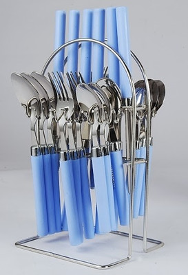 

Elegant Opera Blue Stainless Steel, Plastic Cutlery Set(Pack of 24)