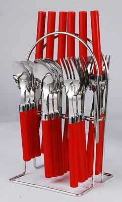 

Elegant Opera Red Stainless Steel, Plastic Cutlery Set(Pack of 24)
