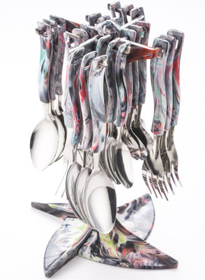 

Capital kitchenware marble Stainless Steel, Plastic Cutlery Set(Pack of 24)