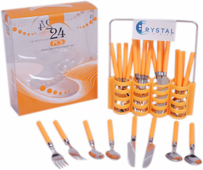 

Crystal Cuisinier 24 Pieces Steel, Plastic Cutlery Set(Pack of 25)