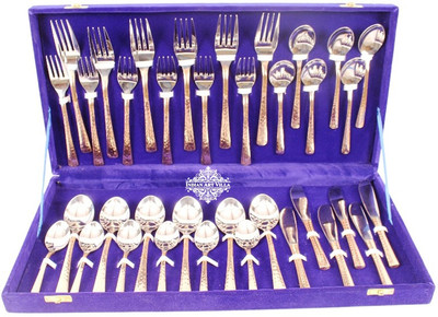 

IndianArtVilla 36 Pieces Steel Copper Cutlery Set (18 Spoons, 12 Forks, 6 Knifes) Steel, Copper Cutlery Set(Pack of 36)