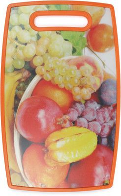 

Chrome Mixed Fruit Print Plastic Cutting Board(Orange Pack of 1)
