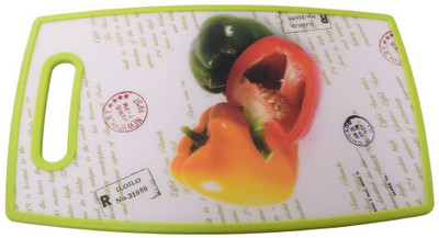 

Purple Axis Capsicum print Plastic Cutting Board(Green Pack of 1)