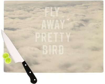 

Kess InHouse Catherine Mcdonald Fly Away Pretty Bird Artists Cutting Board