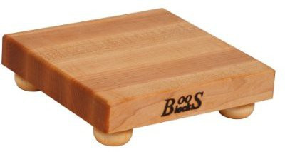 

John Boos 9Inch Square Maple Edge Grain Chopping Block With Feet