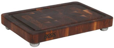 

John Boos 18 By 12 By 1.75 In Walnut Cutting Board With Groove And Stainless Steel Feet