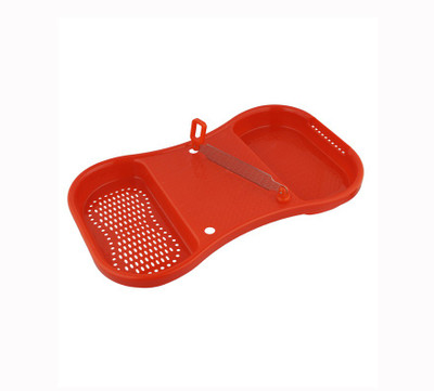 

Magic's Max Cut And Wash Vegetables And Fruits Stainless Steel, Plastic Cutting Mat(Red Pack of 1)