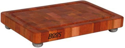 

John Boos 18X12X1.75 Cherry Cutting Board With Gravy Groove And Stainless Steel Feet
