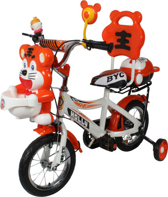 

HLX-NMC HAPPY TIGER 12 INCH KIDS BICYCLE WHITE/ORANGE 12 T Single Speed Recreation Cycle(White, Orange), Orange;white