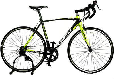 

Schnell Foison Road Bike Black&Green 28 T Road Cycle(18 Gear, Black)