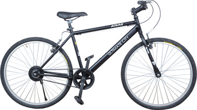 

Atlas Ultimate City 26T Single Speed 26 T Hybrid Cycle/City Bike(Single Speed, Black, White), Matt black