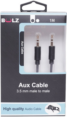 

Bulz 3.5 mm male to male AUX Cable(Audio, Mobiles and Car, Black)