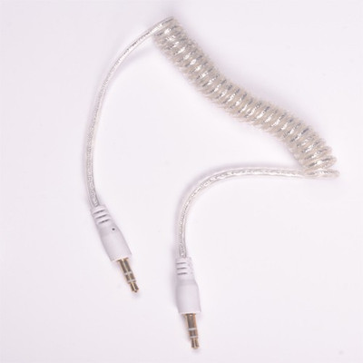 

S2S 3.5mm Male To Male Stereo Spring Audio Cable AUX Cable(Silver & White)