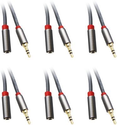 

CE 1.5-Feet Premium 3.5mm Male to 3.5mm Female Stereo Audio Extension Cable, 6-Pack AUX Cable(Grey)