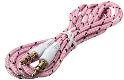 

Orcel Stylish Pink Fabric Woven Aux Cable (1 Meter) AUX Cable(Multicolor)