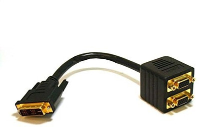 

JDK SMACC DVI VGA Y cable (DVI-I M to 2 x VGA 15 pin Female) 0.15M DVI Cable(Multiclolor)