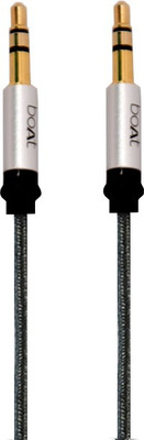 Metallic AUXS500-1.5 Audiophile Grade Premium Stereo Audio Braided Aux Audio Cable-1.5Meter(Silver)