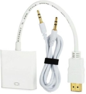 Microware HDMI Male to VGA Female 0.254 m HDMI Cable(Compatible with Mobile, Laptop, Tablet, Mp3, Gaming Device, White, One Cable) Microware HDMI Male to VGA Female 0.254 m HDMI Cable(Compatible with Mobile, Laptop, Tablet, Mp3, Gaming Device, White, One Cable)
