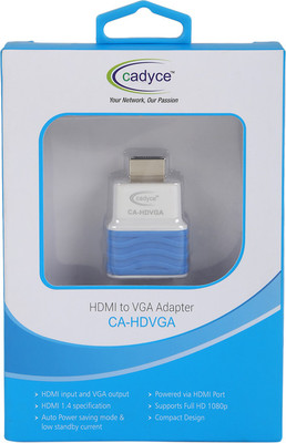

Cadyce CA_HDVGA HDMI Cable(Compatible with Computer, Laptop, White, Blue), Blue;white