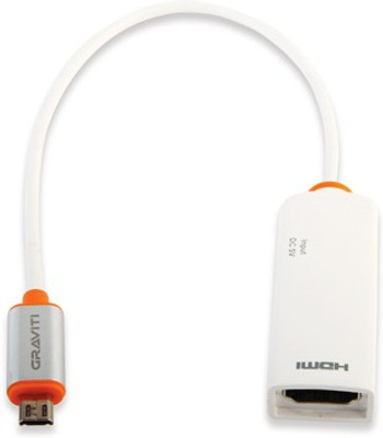 

Graviti MHL1 Micro USB To HDMI Adapter HDMI Cable(Compatible with Mobile, Laptop, Tablet, Mp3, Gaming Device, White)