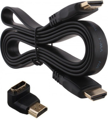 

ROQ 3MTR Flat 1.4 Version With Male To Female Connector HDMI Cable(Compatible with Mobile, Laptop, Tablet, Mp3, Gaming Device, Black)