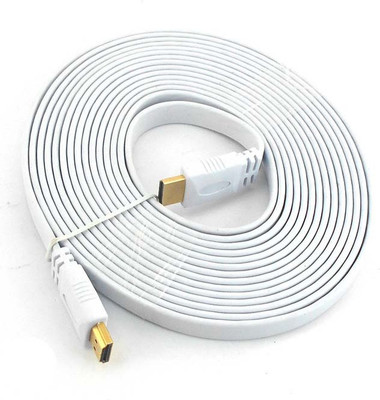 

PAC 5 Meter FLAT HDMI Cable(Compatible with Computer, laptop, TV, Set top box, White)