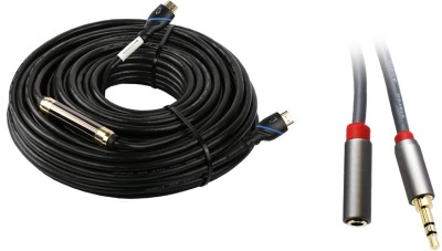 

CE Buy 1 100 Feet High Speed HDMI Cable & Get Free 10 Feet 3.5mm Male to Female Audio Extension Cable HDMI Cable(Black)