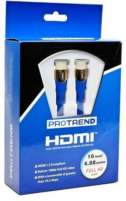 

Protrend HDMI CABLE 16 FOOT HDMI Cable(Any HDMI Compatible Device, Blue)