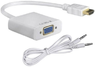 

Wiretech HDMI to VGA + Audio Supported HDMI Cable(Compatible with HDTV, LAPTOP, PC, VGA Monitor, White)