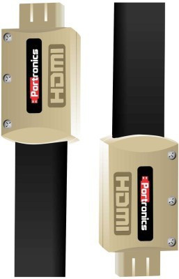 

Portronics Full HD 1080p & 3D 24K Gold Plated POR 366 HDMI Cable(Mobile, Laptop, Tablet, Mp3, Gaming Device, Black)