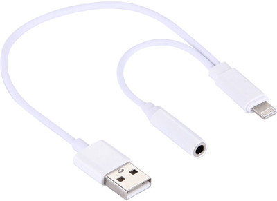 

White Panther Lightning to 3.5mm audio connector Headphone Adapter(ios devices with lightning 8pin connector, White)