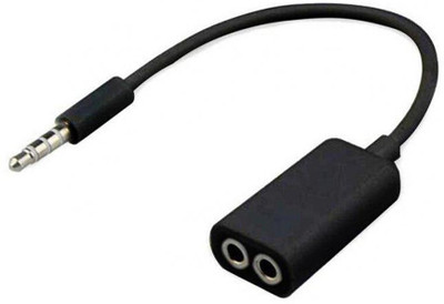 AutoKraftZ Premium 3.5mm Stereo Audio Male to 2 x 3.5mm Female Earphone Splitter Cable for iPod iPhone iPad - Black Headphone Splitter(Black) Flipkart