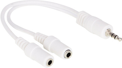 

iConnect World Gold Plated 1 X 3.5mm male to 2 X 3.5mm audio female Y splitter AUX auxiliary stereo splitter cable for 3.5mm stereo jack headphone earphone for iPod iPhone mobile PC mp3 laptop - 1 Year Warranty Worldwide Adaptor(White)