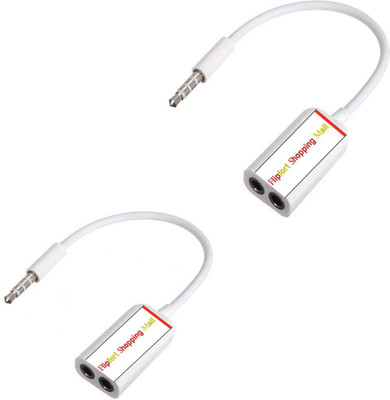 Flipfort Shopping Mall Universal 3.5 MM Pack of 2 Headphone Splitter(White) Flipkart