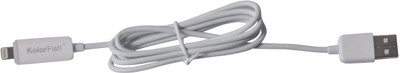 

Kolorfish LED Lightning 8 Pin USB Charging Data Sync White Lightning Cable(All Smartphones, Tablets and MP3 player, White, Sync and Charge Cable)