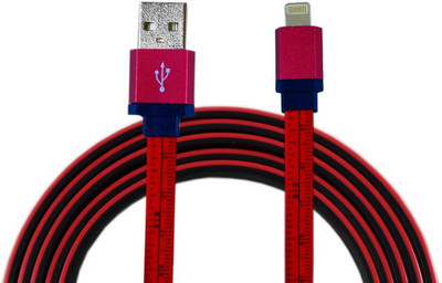 

Parallel Universe Parallel Universe Flat Tangle Free [4 Feet long] with Ruler Scale ( in CM and Inch) for iPhone/iPad/iPod Lightning Cable(Apple iPhone, Apple iPod, Apple iPad, Tangy Red, Sync and Charge Cable)