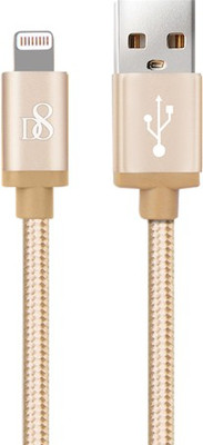 

D8 Rugged Extra Tough Unbreakable Apple MFi Certified Braided HighSpeed Charging & Sync Lightning Cable(Gold)