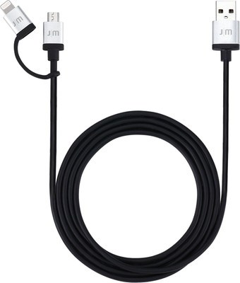 

Just Mobile AluCable Duo 2-in-1 Lightning & micro-USB Lightning Cable(Black, Silver)