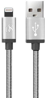 

D8 Rugged Extra Tough Unbreakable Apple MFI Certified Braided High Speed Charging & Sync Lightning Cable(Grey)