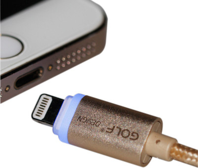 

Golf Metal Braided Quick Charge & Data Lightning Cable(Gold)