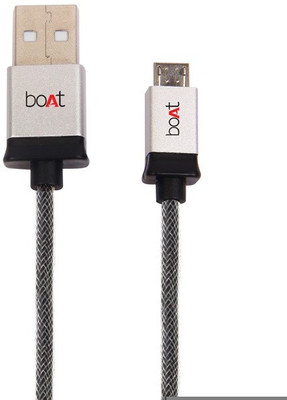 

boAt USBS500-1.5 Metallic High Speed Micro USB Braided Cable 1.5Meter(USB Cable, Metallic Silver, Sync and Charge Cable)