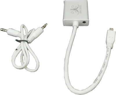 

Axcess Micro hdmi to vga with audio Network Cable(White)