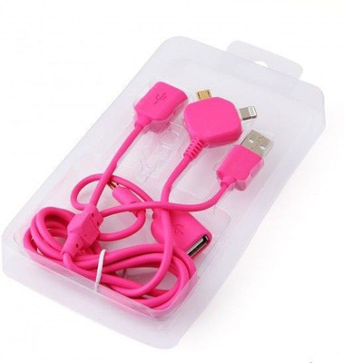 TechGear 2 In 1 Micro USB OTG Multifunction Conductive Charging Pink 1.2 m OTG Cable