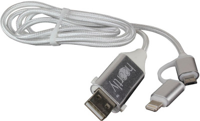 

Heartly 2 in 1 Micro USB OTG Cable Adapter Fast Charging Cell Phone Universal Data Charger OTG Cable(Back White)