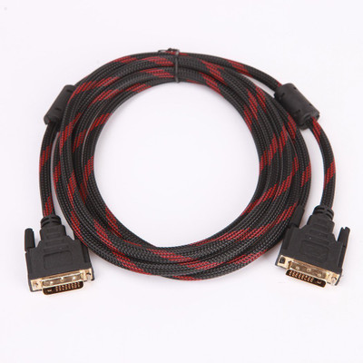 

iConnect World DVI D 24+1 Pin To DVI D Dual Link Male Cable With Ferrite Cores 1.5 Meter Patch Cable(Compatible with PC, Black, Red)