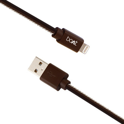 

boAt Faux Leather Lightning Lightning Cable(iPhone, iPad, iPod, Dark Brown, Sync and Charge Cable)