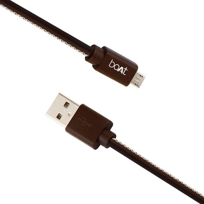 

boAt Faux Leather Micro USB Cable(Dark Brown)