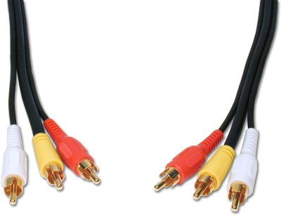 

Tuscan Very Useful 3 RCA Male to 3 RCA Male Cable Good Quality 1.5 Meters - Black RCA Audio Video Cable(Compatible with CD, DVD, TV, computers, Black)