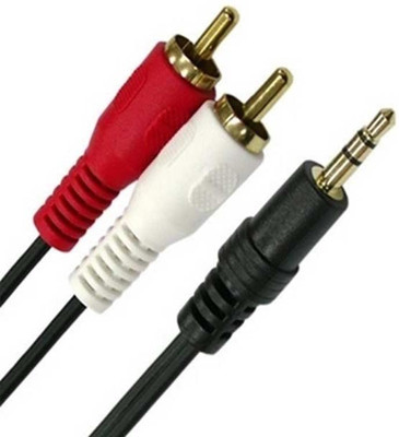 

Adnet 3.5 Mm Stereo Male To 2 Rca Male Audio Cable RCA Audio Video Cable(Compatible with Settop Box, DVD, Desktop, Audio Device, TV, Black)