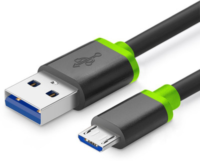 

Zazz ZAC019 Micro USB Cable(All Smartphones, Tablets and MP3 player, BLACK&Green, Sync and Charge Cable)